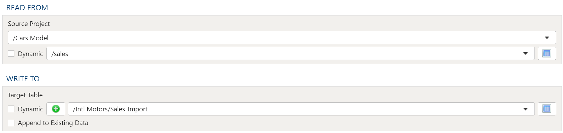 Import Source and Target